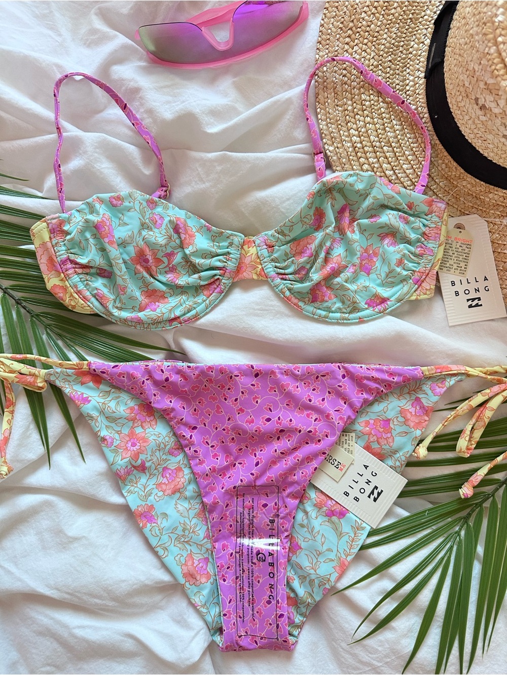 Billabong Folk Story Sienna Underwire Bikini Top | Reversible Tie Tropic Bottom - Picture 9 of 16